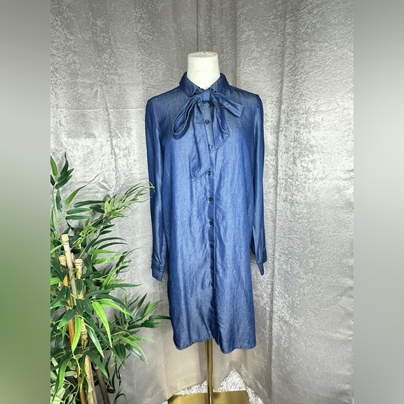 NEW Kate Spade Las Vegas Indigo Griffin Tie-Neck Mini Dress Sz 4 - Picture 3 of 10